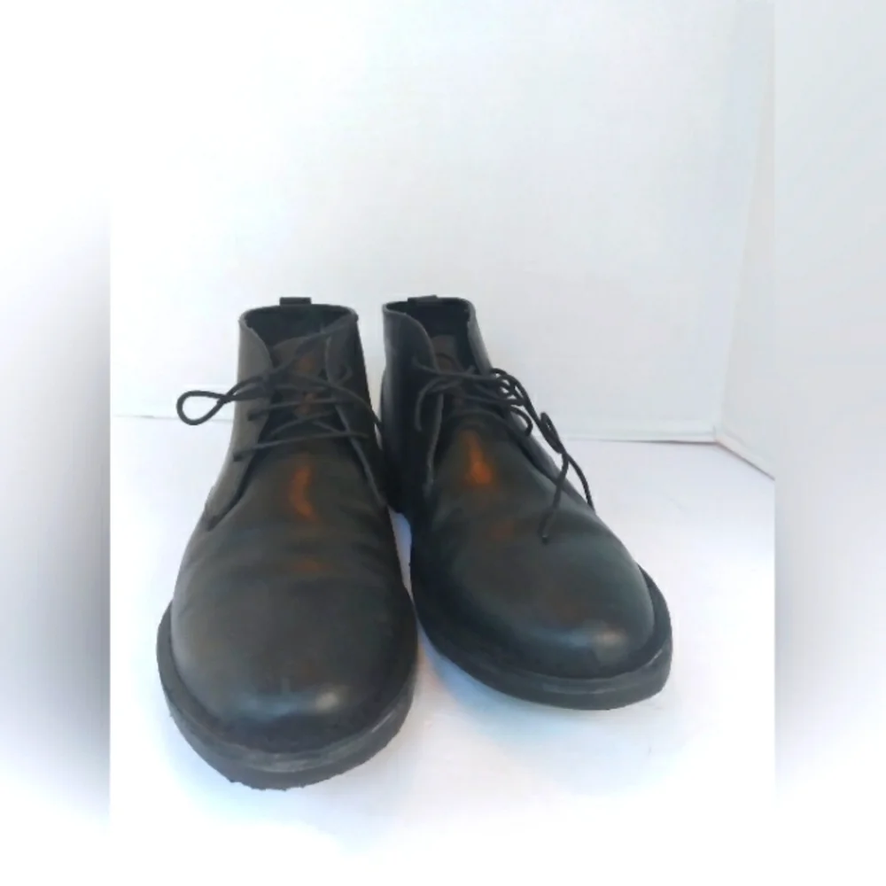 Classic Black Leather Chukka Boots Casual‎ Dress Shoes Minimalist Desert Boots
